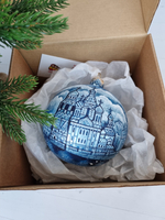 Шар стеклянный "Спас на крови",  ручная роспись