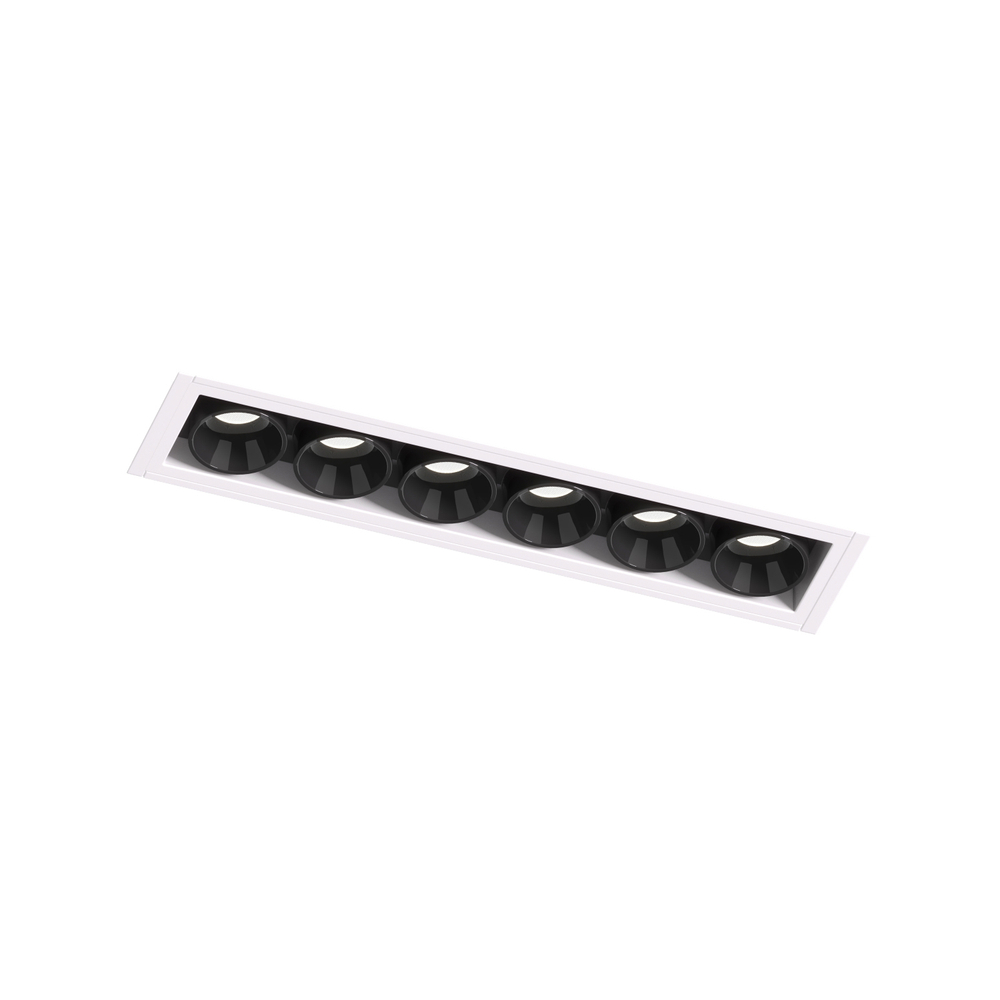 DK2531-WB Встраиваемый светильник SPACE со светодиодом под шпатлевку L126mm 220V 10W 38° 4000К IP20 белый/черный алюминий