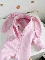 Комбинезон с ушками «Горошек» (розовый) (без утеплителя)