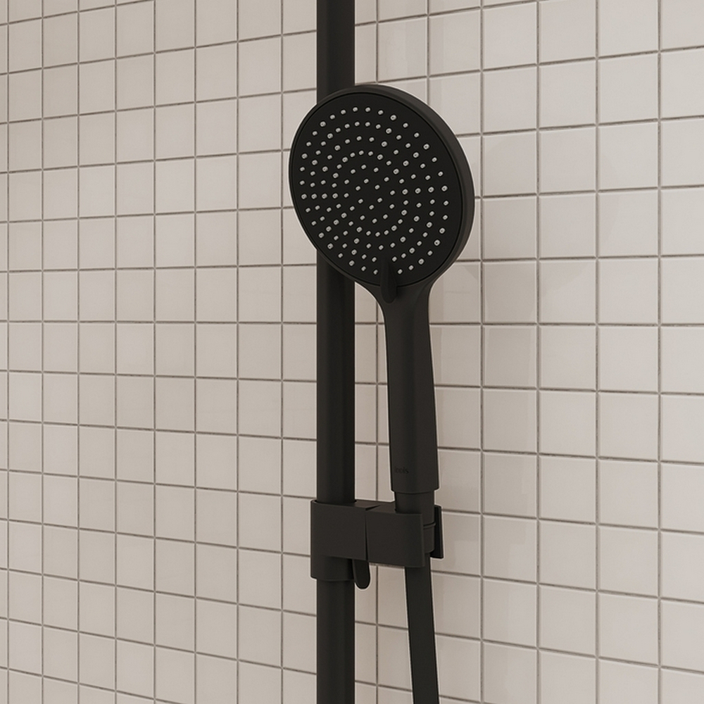 Душевая система 35к IDDIS AIGBL3Fi06 "Aiger" лейка "Тропический душ" ЧЕРНЫЙ матовый