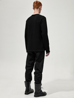 Лонгслив с нашивкой "Зьлая Фуфайка". Черный