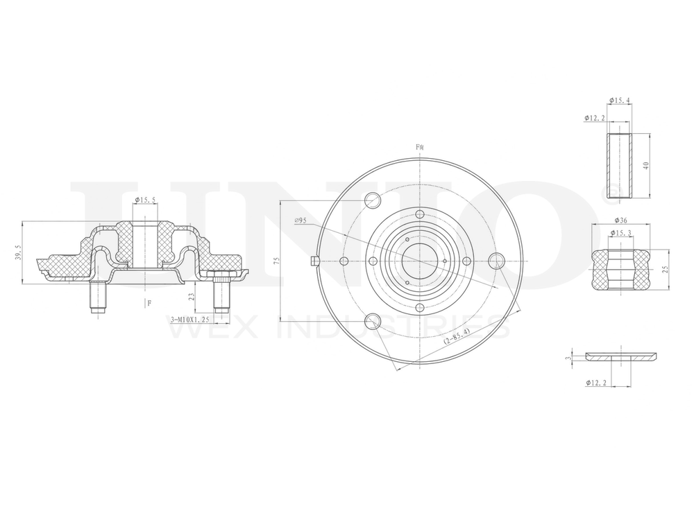 Опора амортизатора передняя UNIO RMP-13103