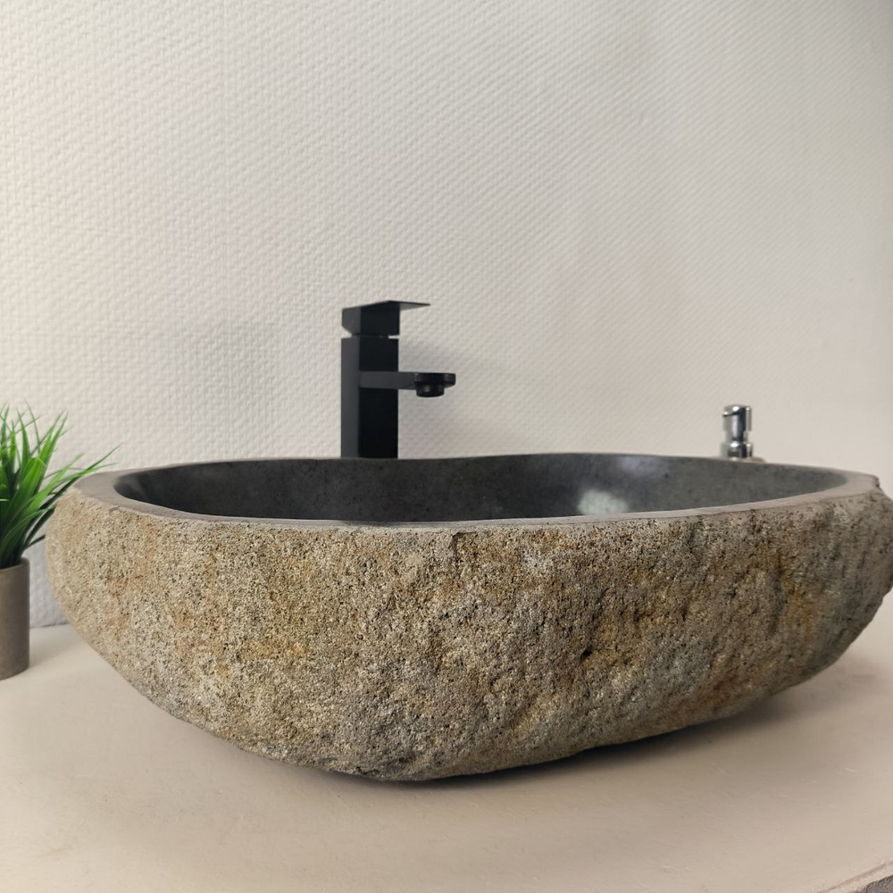Раковина из речного камня RS-66076 58х43х15 из натурального камня
