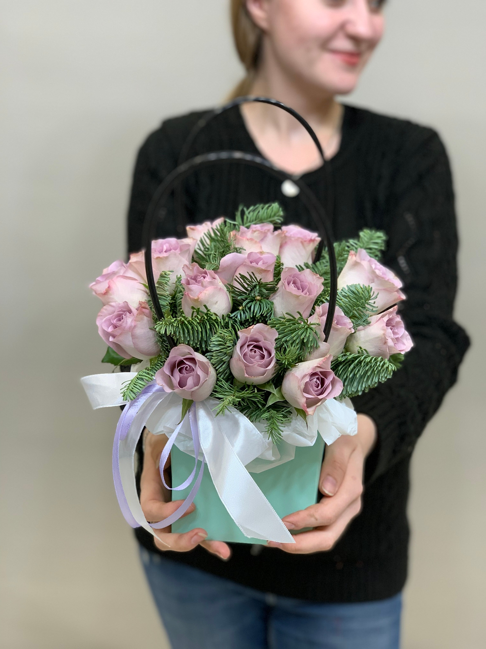 Букет цветов в сумочке Зимний сон