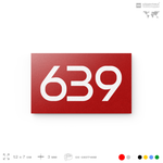 Номер на дверь 639, табличка на дверь для офиса, квартиры, кабинета, аудитории, склада, красная 120х70 мм, Айдентика Технолоджи