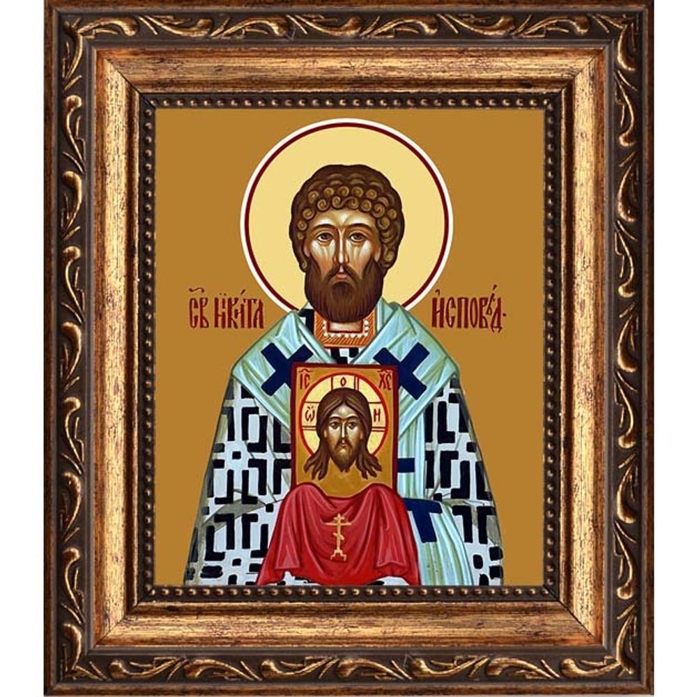 Никита Исповедник Аполлониадский, архиепископ, святитель. Икона на холсте.