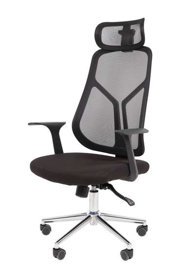 Офисное кресло Chairman CH588 с подголовником черный пластик, черный