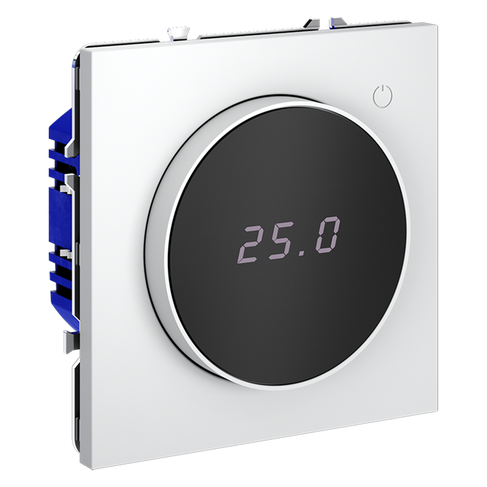 Терморегулятор электронный VOLTUM S70 с индикацией и датчиком, для теплого пола, (белый матовый)