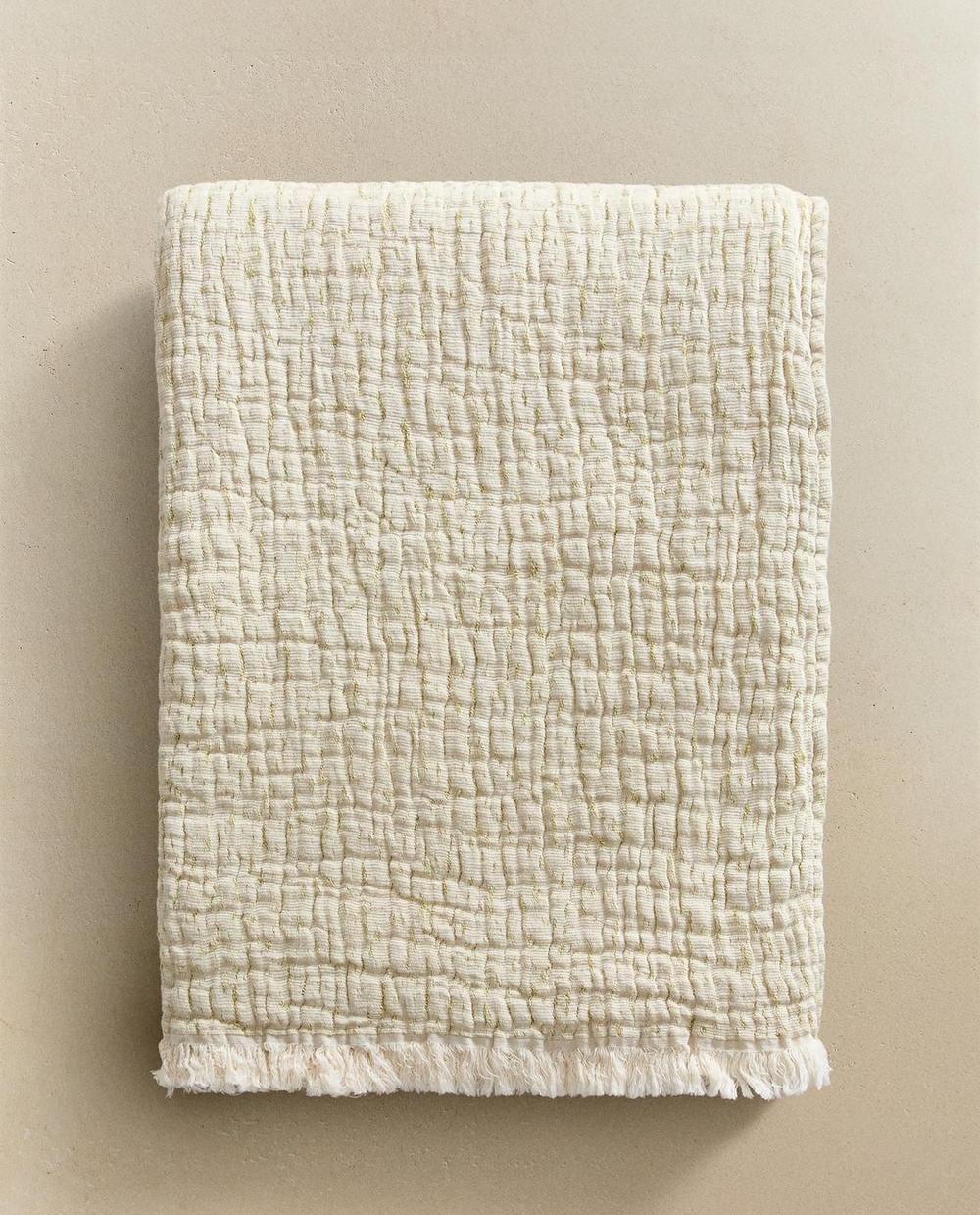 Zara Home - Хлопковый плед , зеленый, 220x240 см