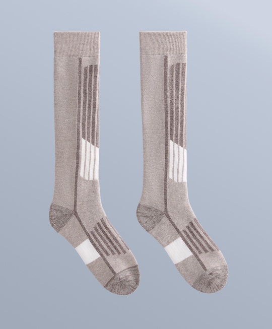 Oysho Длинные лыжные носки из шерстяной смеси Primaloft® WOOLMARK®, темно-серый