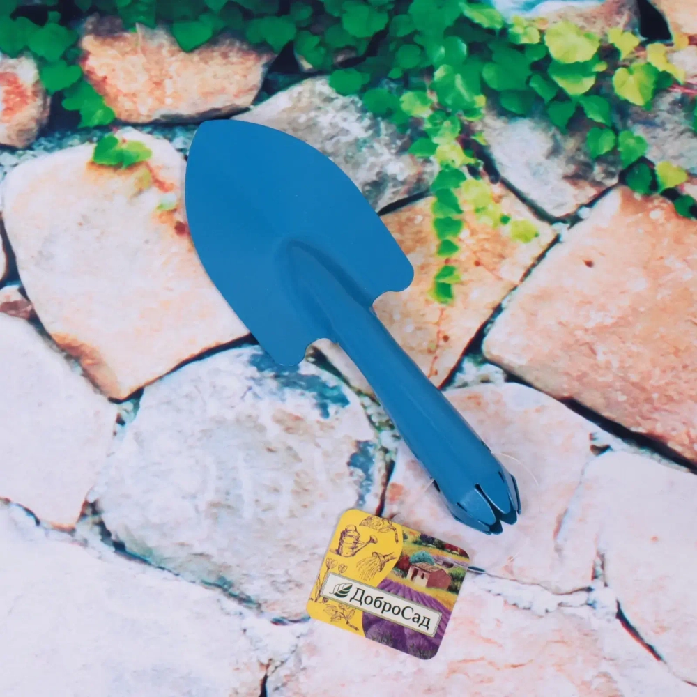 Совок посадочный «Росток» 20*6,5см цельнометаллический ДоброСад