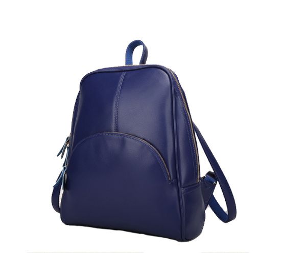 Рюкзак женский из экокожи Front Pocket. Синий