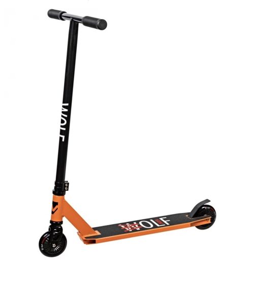 Самокат трюковый Novatrack Wolf 10, 100 мм, оранжевый