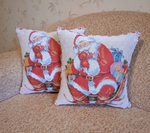 Декоративный гобеленовый чехол для интерьерной подушки Подарки Санта Клауса 38*38