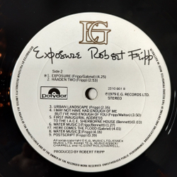 Винтажная виниловая пластинка LP Robert Fripp Exposure (Australia 1979)