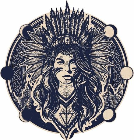 Панно настенное из дерева "Девушка-2" 50х50 см.