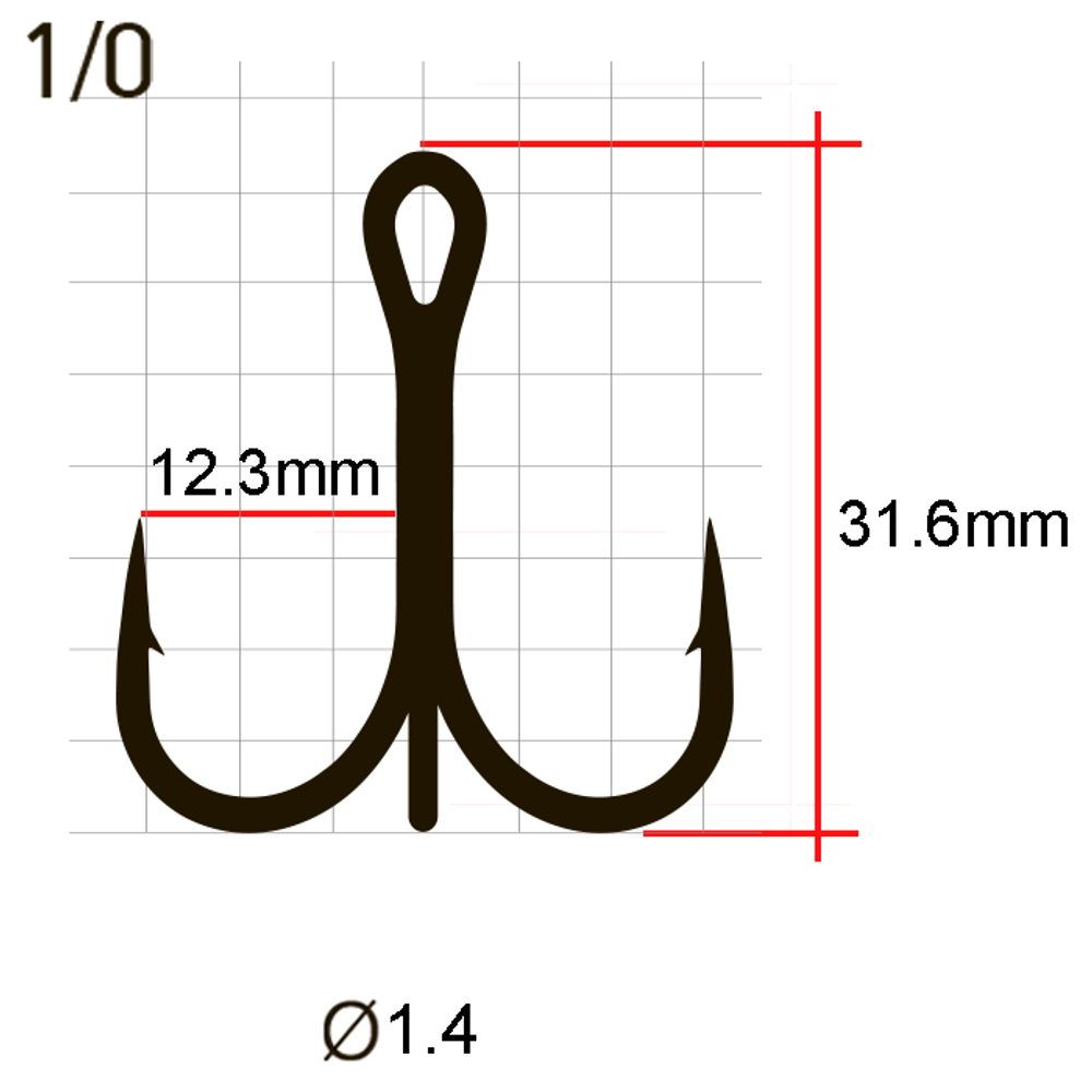 Крючки Saikyo тройн.7001BN №1/0 (50шт)