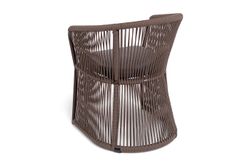 "Романо" стул плетеный из роупа, каркас алюминий коричневый (RAL8016) муар, роуп коричневый круглый, ткань темно-серая 027