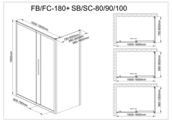 Душевой уголок AvaCan FB 160-180 + SB 100 MT