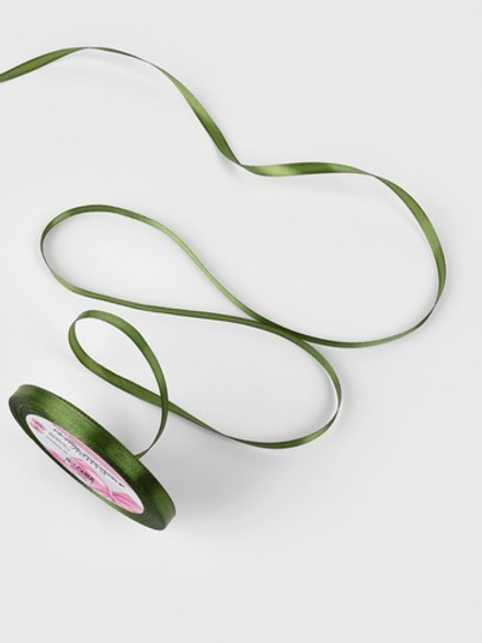 Лента атласная, 6 мм, 23±1 м, насыщенно-зелёная №113