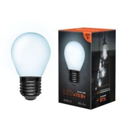 Лампа филаментная REXANT Шарик GL45 9.5 Вт 915 Лм 4000K E27 матовая колба