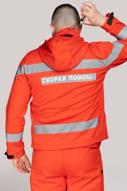 Куртка демисезонная мужская Скорая помощь MedicLine SOFTSHELL красная