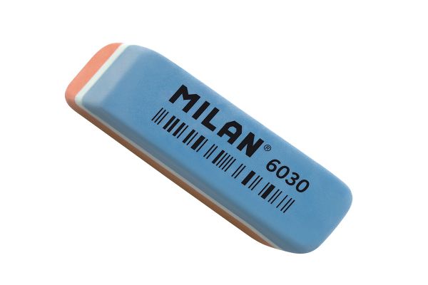 Ластик 6030 скошенный биколор 56x15x12 мм, 30 шт, CPM6030 ассорти, Milan