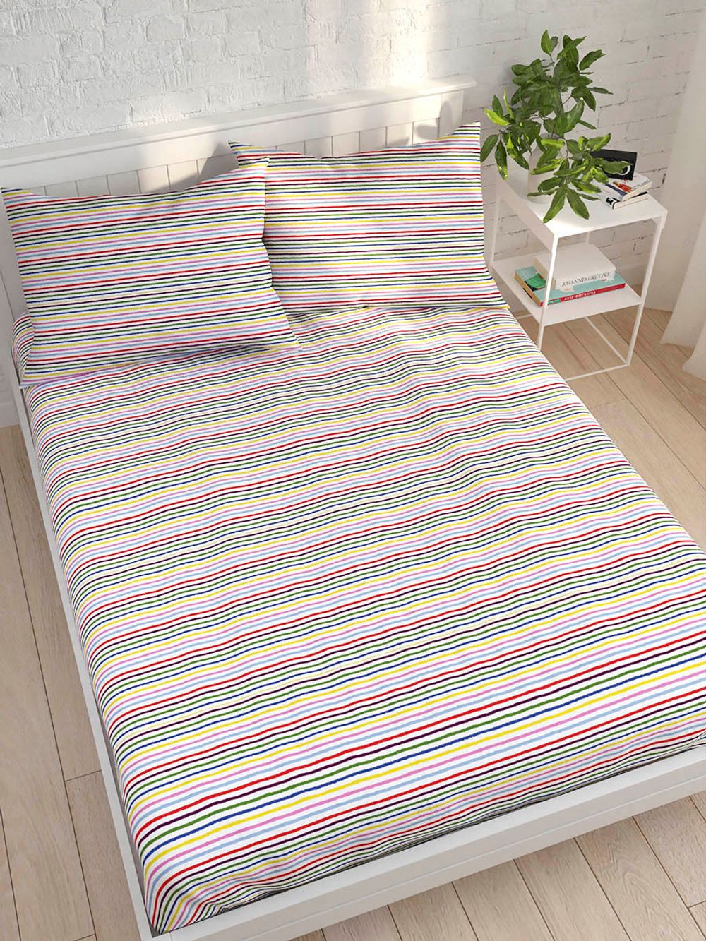 Простынь перкаль Сказка "Радужная полоска" 200x215 см