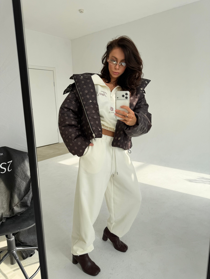 Брюки спорт кремовые