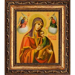 Страстная икона Божией Матери на холсте.