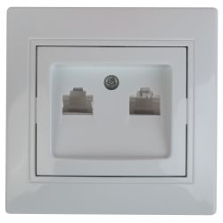 Розетка Intro Plano 1-304-05 информационная двойная 2xRJ45 СУ антрацит