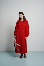 Платье с запахом на спине и длинным рукавом из бархата "Заветное желание"