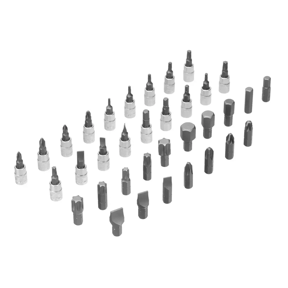 Набор инструментов, 1/2", 1/4", CrV, S2, пластиковый кейс, 109 предметов Denzel