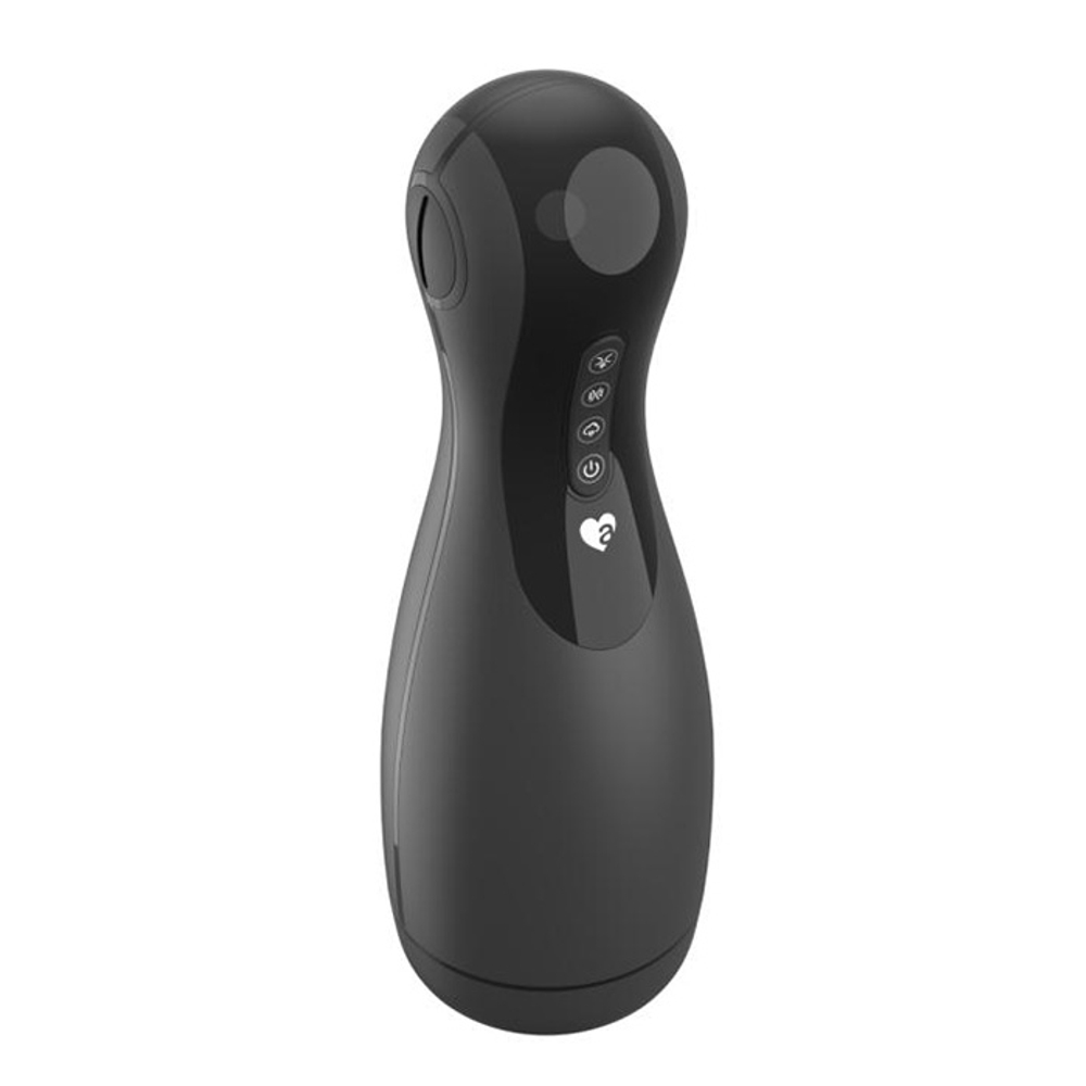 Черный вибромастурбатор с имитацией орального секса Amovibe Good Night Pro Squeezing, Sucking & Vibrating Masturbator