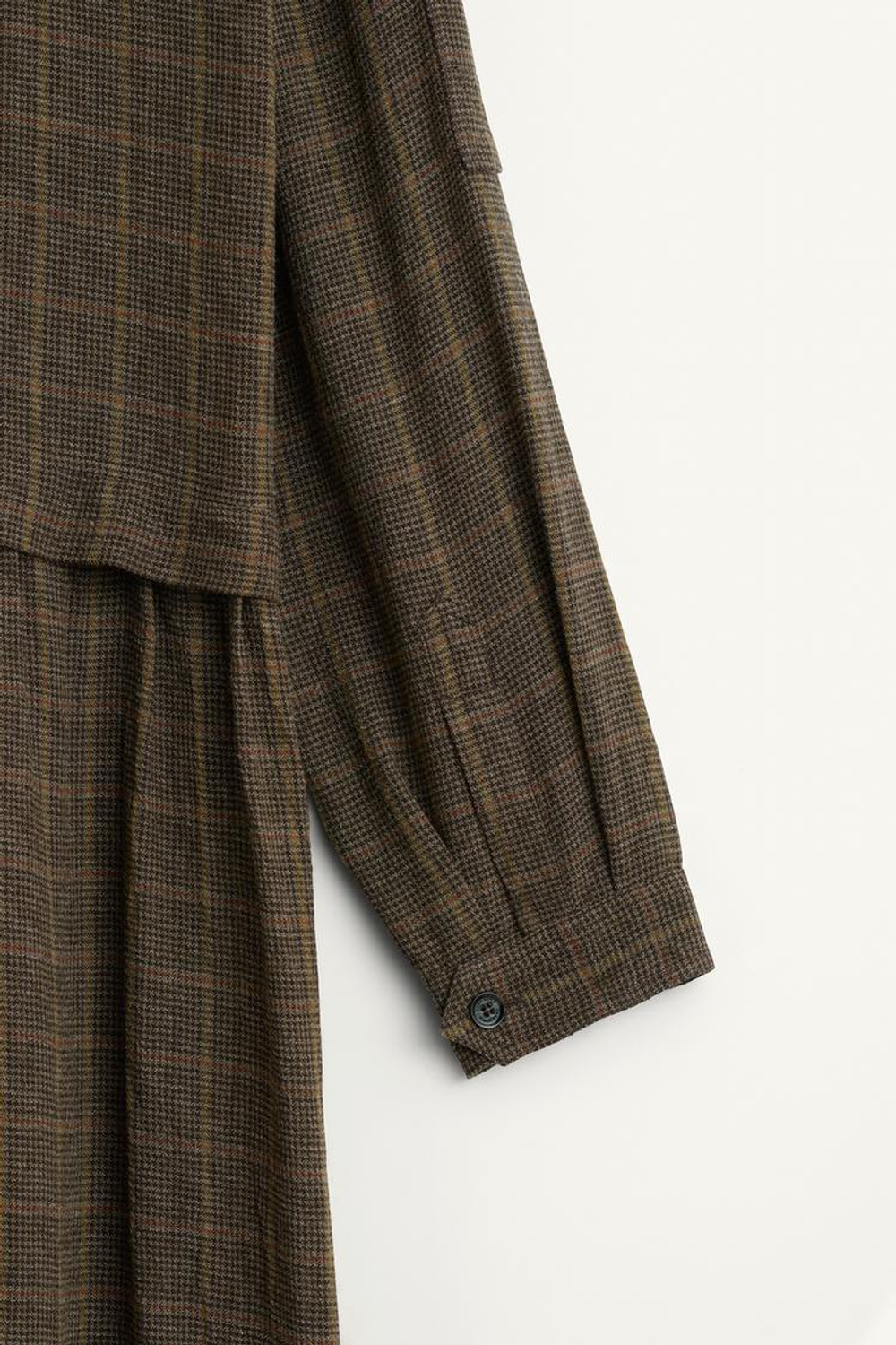 ZARA ПЛАТЬЕ МИДИ В КЛЕТКУ, КОРИЧНЕВЫЙ