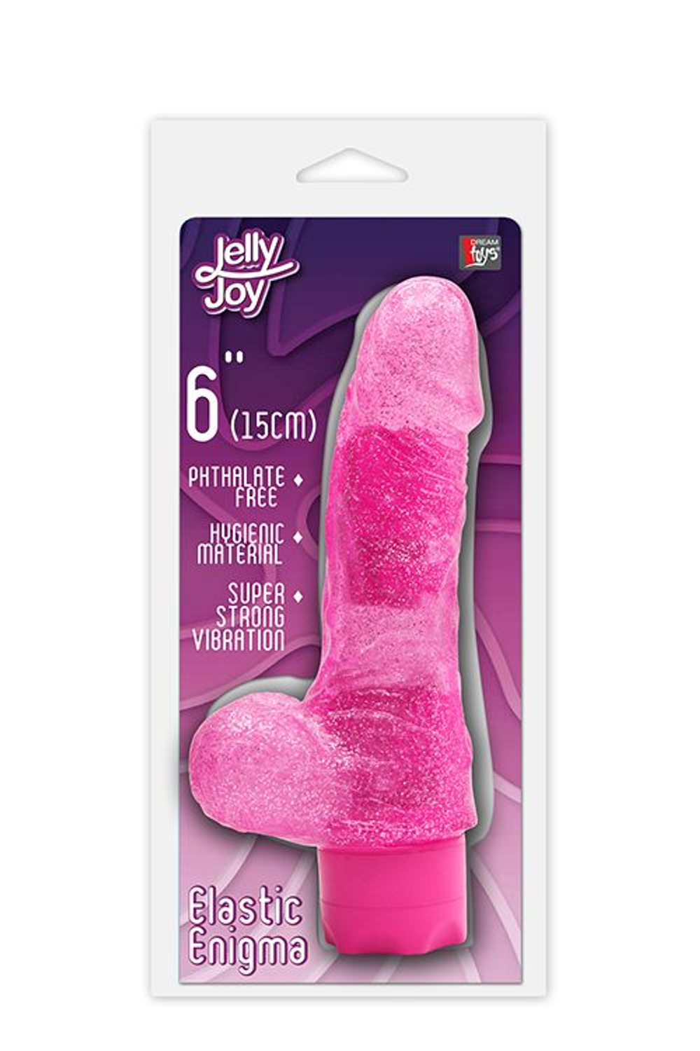 Розовый водонепроницаемый вибратор JELLY JOY ELASTIC ENIGMA MULTISPEED VIBE - 15 см. (Цвет: розовый)