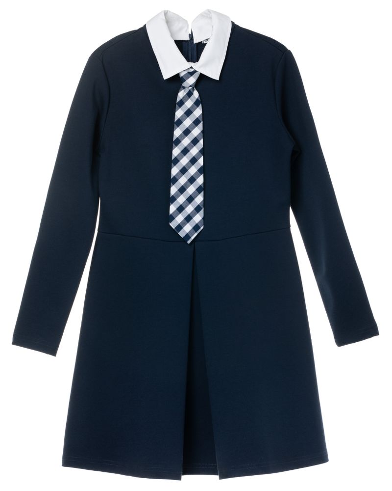 Платье Bell Bimbo школьное  темно-синее с белым воротником и галстуком