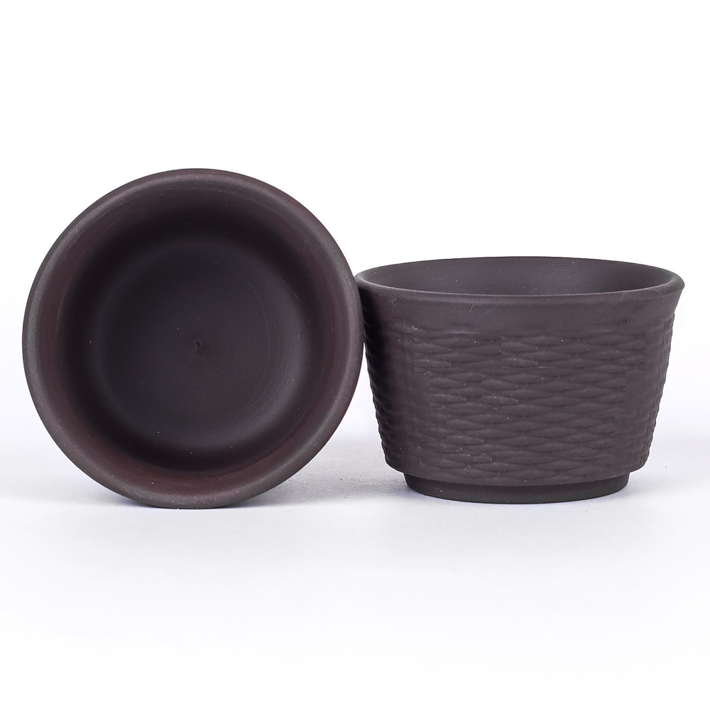 268008.3 Пиала серия-КРЕСТЬЯНСКАЯ "Плетеная" h=3,8см, d=6см, 60мл, глина коричневый