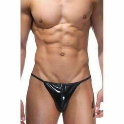 Трусы мужские стринги черные с молнией спереди La Blinque LB15021