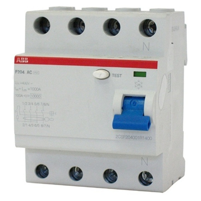 УЗО ABB F204 AC-40/0,3 4-х полюсное тип AC 40A 300mA 4 модуля (ВДТ) 2CSF204001R3400