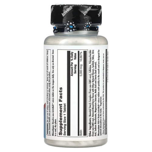 KAL, биотин, ягодное ассорти, 5000 мкг, 100 микротаблеток