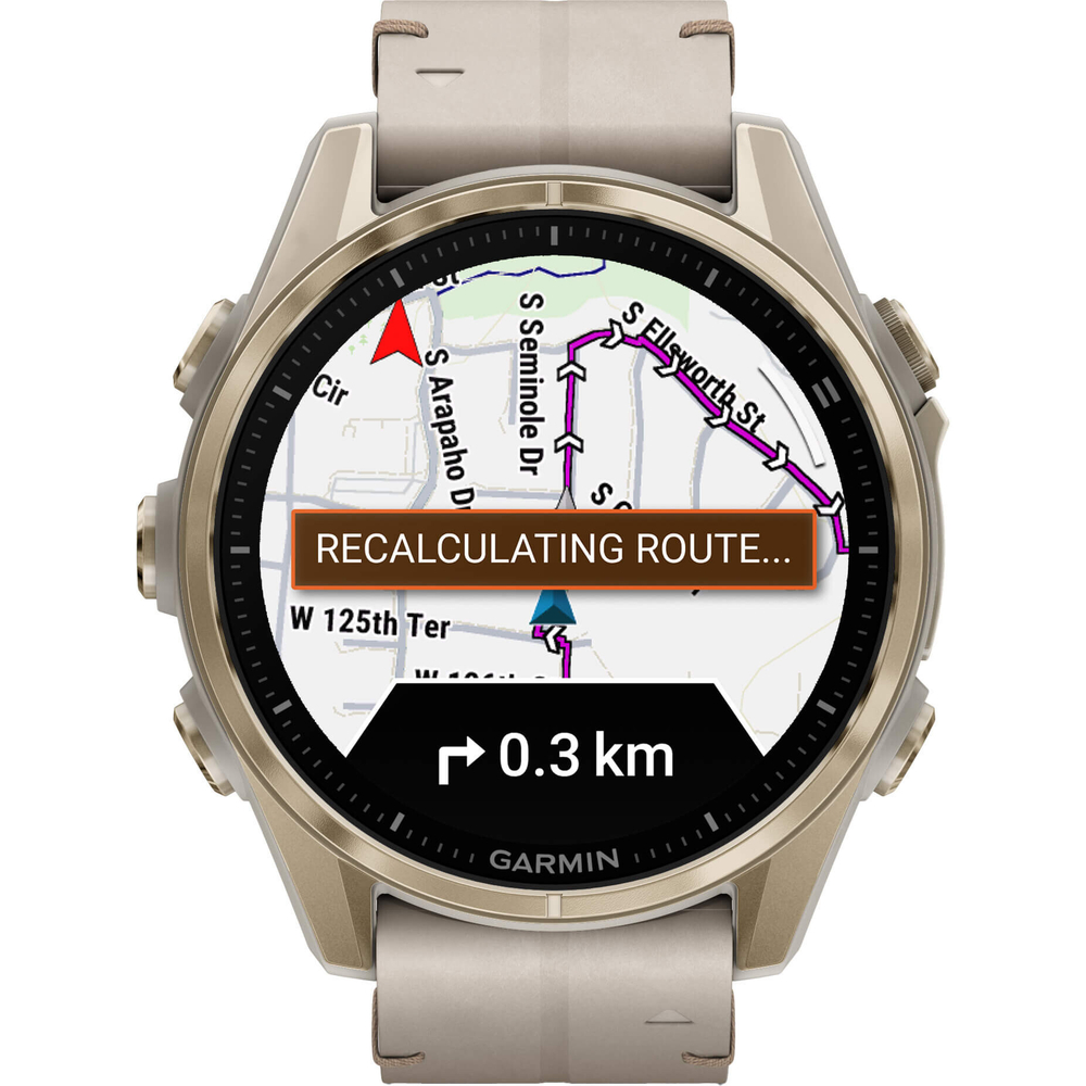 Смарт-часы Garmin Fenix 8 Amoled 43 мм Sapphire Soft Gold with Limestone Leather Band 010-02903-40
