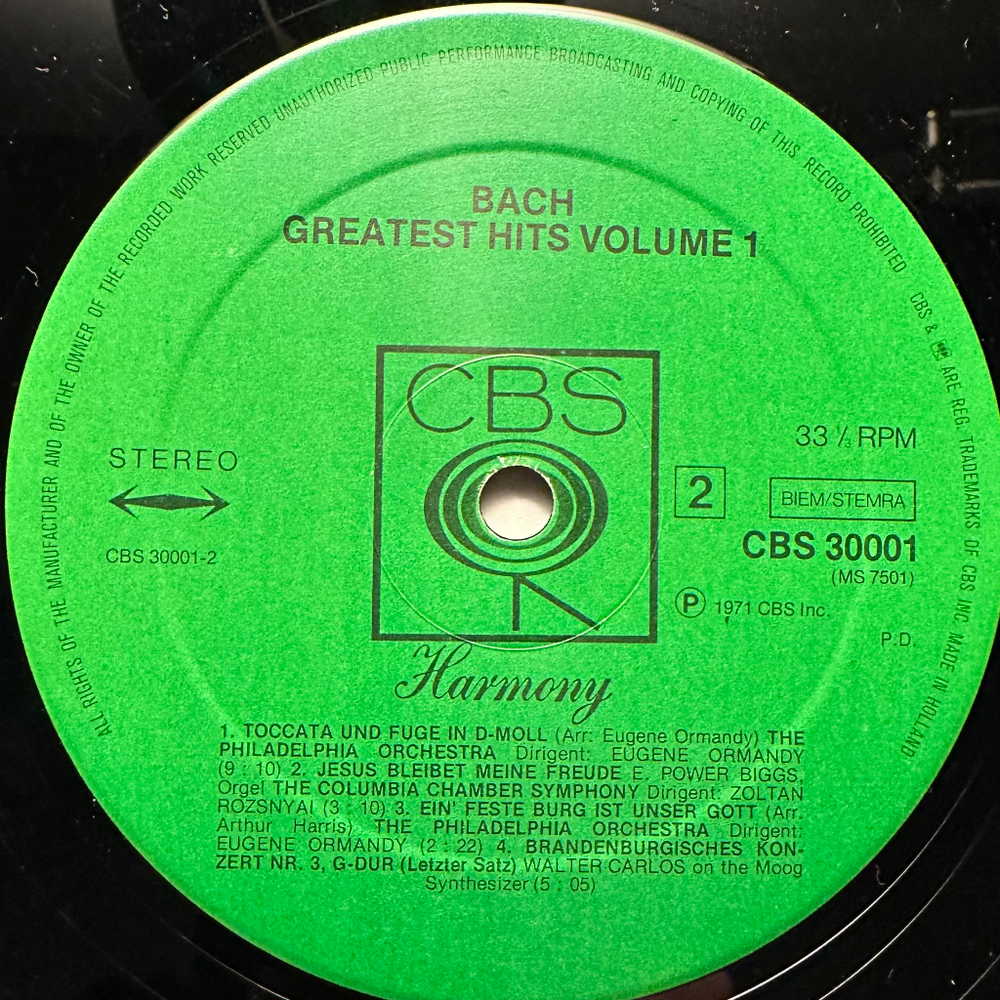 Бах - Greatest Hits (Голландия 1973г.)