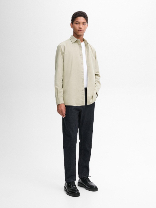 Massimo Dutti Рубашка из 100% хлопкового твила, светло-зеленый