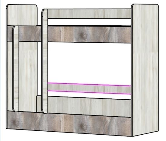 Планка-борт для нижнего яруса  двухъярусной кровати /1200*100*16/ маренго