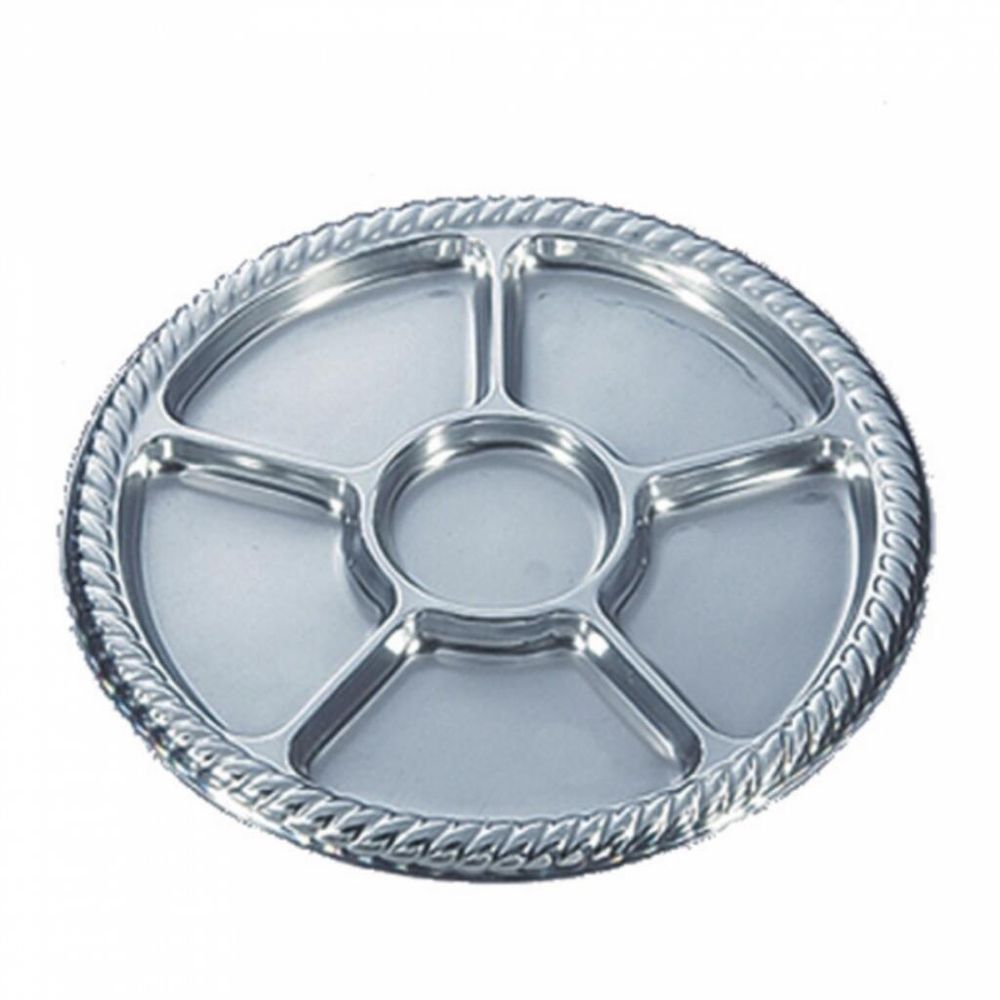 Менажница 5 секций, d 30,6 см, серебряная, РЕТ, Garcia de PouИспания
