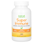 Super Nutrition, Super Immune, высокоэффективные мультивитамины с глутатионом, минералами и травами для укрепления иммунитета, 240 таблеток