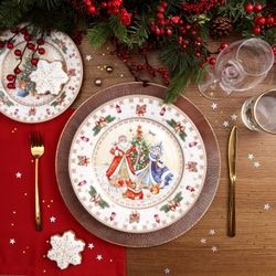 НАБОР ТАРЕЛОК ОБЕДЕННЫХ LEFARD "ДЕД МОРОЗ И СНЕГУРОЧКА" 2 ШТ. 27 СМ (КОР=9НАБ.)