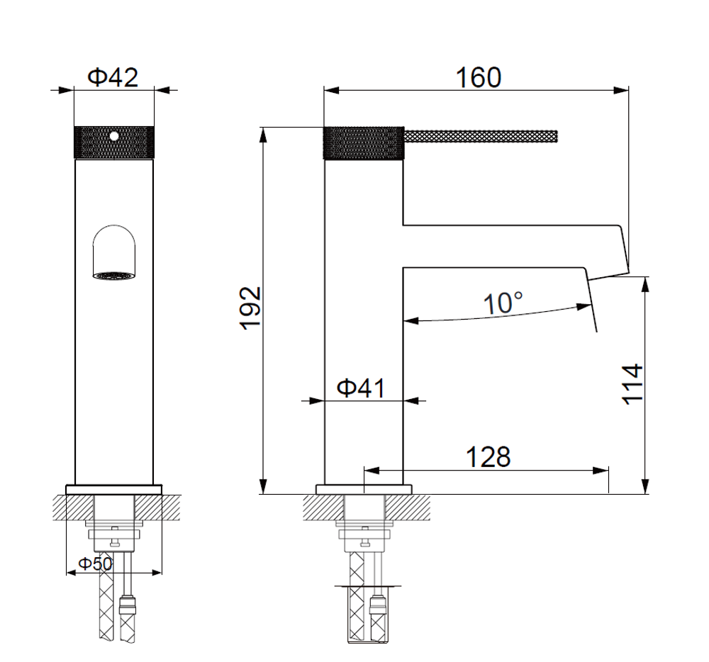 Смеситель для раковины Vincea Rim VBF-2RM1MB однорычажный, матовый черный