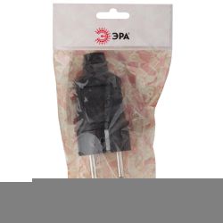 Вилка ЭРА Vx2-B с заземлением прямая 16A черная